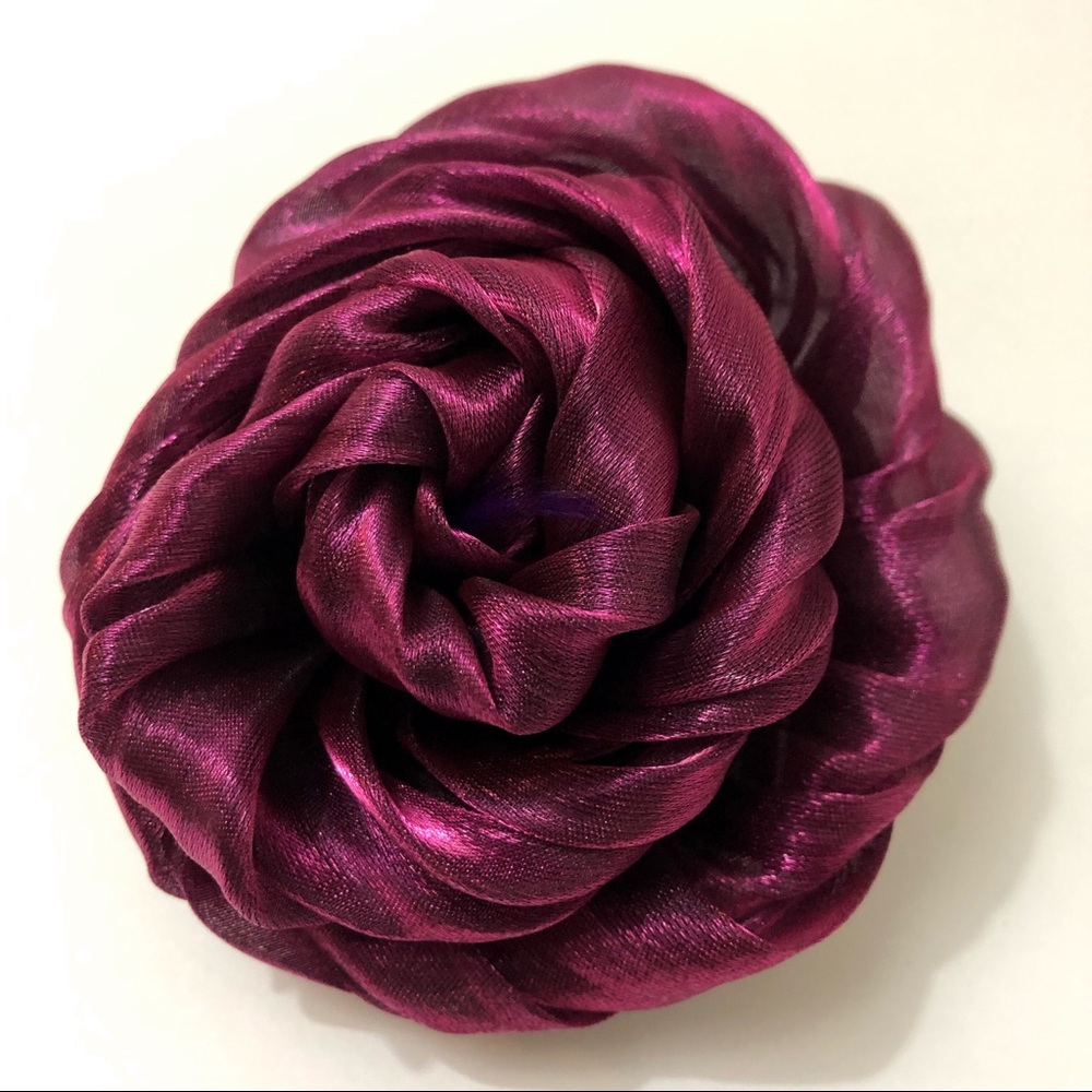 Lane Bryant Fabric Floral Brooch Pin Hair Clip NWT - Picture 4 of 7